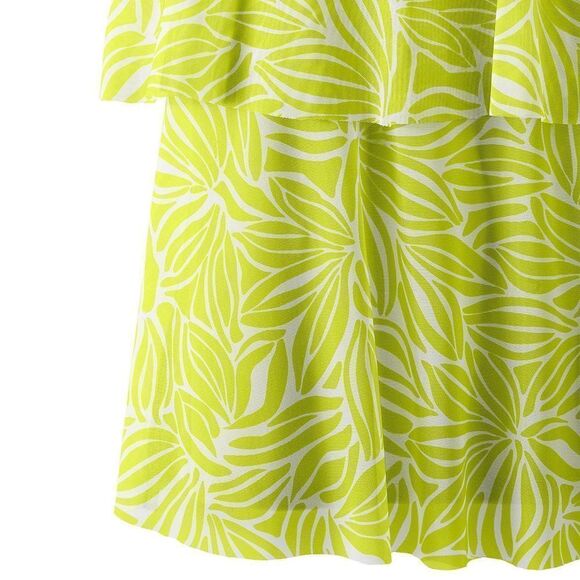 CLand's End Plus Size Tankini Mesh tiered chlorine resist Lime Egret floral L - Picture 5 of 5